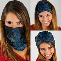Blue Aotearoa Mangopare Kowhaiwhai Niho Taniwha Neck Gaiter Maori New Zealand LT14 - Polynesian Pride