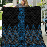 Blue Aotearoa Mangopare Kowhaiwhai and Niho Taniwha Quilt Maori New Zealand LT14 Blue - Polynesian Pride