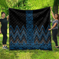 Blue Aotearoa Mangopare Kowhaiwhai and Niho Taniwha Quilt Maori New Zealand LT14 - Polynesian Pride