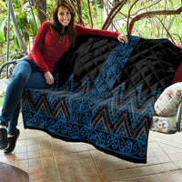 Blue Aotearoa Mangopare Kowhaiwhai and Niho Taniwha Quilt Maori New Zealand LT14 - Polynesian Pride