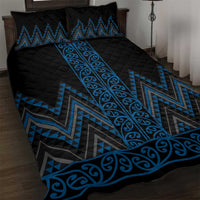Blue Aotearoa Mangopare Kowhaiwhai and Niho Taniwha Quilt Bed Set Maori New Zealand LT14 Blue - Polynesian Pride