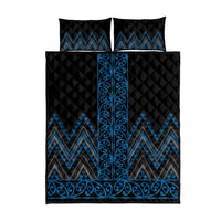 Blue Aotearoa Mangopare Kowhaiwhai and Niho Taniwha Quilt Bed Set Maori New Zealand LT14 - Polynesian Pride