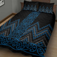 Blue Aotearoa Mangopare Kowhaiwhai and Niho Taniwha Quilt Bed Set Maori New Zealand LT14 - Polynesian Pride