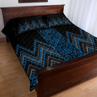 Blue Aotearoa Mangopare Kowhaiwhai and Niho Taniwha Quilt Bed Set Maori New Zealand LT14 - Polynesian Pride
