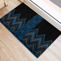 Blue Aotearoa Mangopare Kowhaiwhai and Niho Taniwha Rubber Doormat Maori New Zealand LT14 - Polynesian Pride