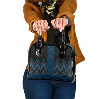 Blue Aotearoa Mangopare Kowhaiwhai and Niho Taniwha Shoulder Handbag Maori New Zealand LT14 One Size Blue - Polynesian Pride