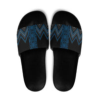 Blue Aotearoa Mangopare Kowhaiwhai Niho Taniwha Slide Sandals Maori New Zealand LT14 Blue - Polynesian Pride