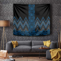 Blue Aotearoa Mangopare Kowhaiwhai and Niho Taniwha Tapestry Maori New Zealand LT14 Blue - Polynesian Pride