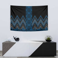 Blue Aotearoa Mangopare Kowhaiwhai and Niho Taniwha Tapestry Maori New Zealand LT14 - Polynesian Pride
