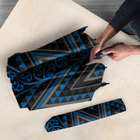 Blue Aotearoa Mangopare Kowhaiwhai Niho Taniwha Umbrella Maori New Zealand LT14 - Polynesian Pride