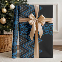 Blue Aotearoa Mangopare Kowhaiwhai and Niho Taniwha Wrapping Paper Maori New Zealand LT14 - Polynesian Pride