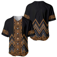 Gold Aotearoa Mangopare Kowhaiwhai and Niho Taniwha Baseball Jersey Maori New Zealand LT14 - Polynesian Pride