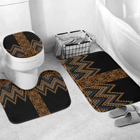 Gold Aotearoa Mangopare Kowhaiwhai Niho Taniwha Bathroom Set Maori New Zealand LT14 Mat Set Only (3 pcs) One Size Gold - Polynesian Pride