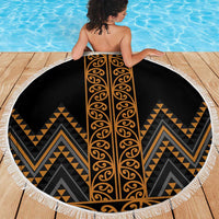 Gold Aotearoa Mangopare Kowhaiwhai and Niho Taniwha Beach Blanket Maori New Zealand LT14 - Polynesian Pride