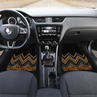 Gold Aotearoa Mangopare Kowhaiwhai and Niho Taniwha Car Mats Maori New Zealand LT14 Set 2pcs - Front Gold - Polynesian Pride