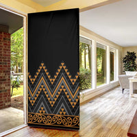 Gold Aotearoa Mangopare Kowhaiwhai Niho Taniwha Door Cover Maori New Zealand LT14 - Polynesian Pride