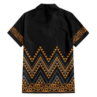 Gold Aotearoa Mangopare Kowhaiwhai and Niho Taniwha Family Matching Puletasi and Hawaiian Shirt Maori New Zealand LT14 - Polynesian Pride