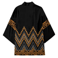 Gold Aotearoa Mangopare Kowhaiwhai Niho Taniwha Kimono Maori New Zealand LT14 - Polynesian Pride