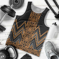 Gold Aotearoa Mangopare Kowhaiwhai and Niho Taniwha Men Tank Top Maori New Zealand LT14 - Polynesian Pride