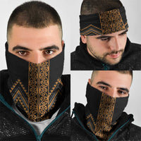 Gold Aotearoa Mangopare Kowhaiwhai Niho Taniwha Neck Gaiter Maori New Zealand LT14 - Polynesian Pride