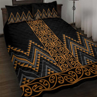 Gold Aotearoa Mangopare Kowhaiwhai and Niho Taniwha Quilt Bed Set Maori New Zealand LT14 Gold - Polynesian Pride