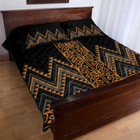 Gold Aotearoa Mangopare Kowhaiwhai and Niho Taniwha Quilt Bed Set Maori New Zealand LT14 - Polynesian Pride