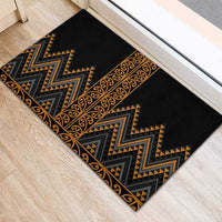 Gold Aotearoa Mangopare Kowhaiwhai and Niho Taniwha Rubber Doormat Maori New Zealand LT14 - Polynesian Pride