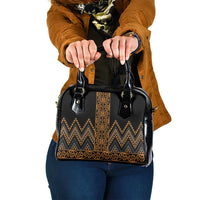 Gold Aotearoa Mangopare Kowhaiwhai and Niho Taniwha Shoulder Handbag Maori New Zealand LT14 One Size Gold - Polynesian Pride