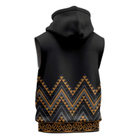 Gold Aotearoa Mangopare Kowhaiwhai Niho Taniwha Sleeveless Zip Hoodie Maori New Zealand LT14 - Polynesian Pride
