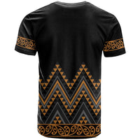 Gold Aotearoa Mangopare Kowhaiwhai and Niho Taniwha T Shirt Maori New Zealand LT14 - Polynesian Pride