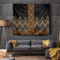 Gold Aotearoa Mangopare Kowhaiwhai and Niho Taniwha Tapestry Maori New Zealand LT14 Gold - Polynesian Pride