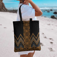 Gold Aotearoa Mangopare Kowhaiwhai Niho Taniwha Tote Bag Maori New Zealand LT14 - Polynesian Pride