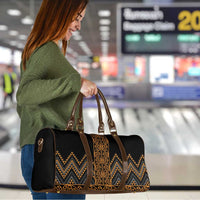 Gold Aotearoa Mangopare Kowhaiwhai Niho Taniwha Travel Bag Maori New Zealand LT14 - Polynesian Pride