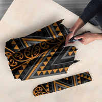 Gold Aotearoa Mangopare Kowhaiwhai Niho Taniwha Umbrella Maori New Zealand LT14 - Polynesian Pride