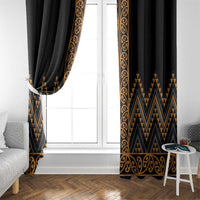 Gold Aotearoa Mangopare Kowhaiwhai and Niho Taniwha Window Curtain Maori New Zealand LT14 - Polynesian Pride