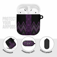 Purple Aotearoa Mangopare Kowhaiwhai Niho Taniwha AirPods Case Maori New Zealand LT14 - Polynesian Pride