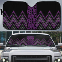 Purple Aotearoa Mangopare Kowhaiwhai Niho Taniwha Auto Sun Shade Maori New Zealand LT14 Purple - Polynesian Pride