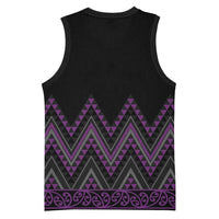 Purple Aotearoa Mangopare Kowhaiwhai Niho Taniwha Basketball Jersey Maori New Zealand LT14 - Polynesian Pride