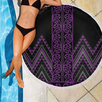 Purple Aotearoa Mangopare Kowhaiwhai and Niho Taniwha Beach Blanket Maori New Zealand LT14 - Polynesian Pride
