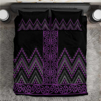 Purple Aotearoa Mangopare Kowhaiwhai and Niho Taniwha Bedding Set Maori New Zealand LT14 Purple - Polynesian Pride