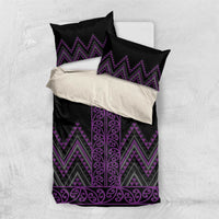Purple Aotearoa Mangopare Kowhaiwhai and Niho Taniwha Bedding Set Maori New Zealand LT14 US Twin 172cm x 218cm Purple - Polynesian Pride