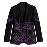 Purple Aotearoa Mangopare Kowhaiwhai Niho Taniwha Blazer Maori New Zealand LT14 Unisex Purple - Polynesian Pride
