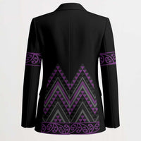 Purple Aotearoa Mangopare Kowhaiwhai Niho Taniwha Blazer Maori New Zealand LT14 - Polynesian Pride