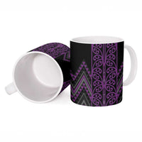 Purple Aotearoa Mangopare Kowhaiwhai Niho Taniwha Ceramic Mug Maori New Zealand LT14 - Polynesian Pride