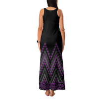 Purple Aotearoa Mangopare Kowhaiwhai and Niho Taniwha Family Matching Tank Maxi Dress and Hawaiian Shirt Maori New Zealand LT14 - Polynesian Pride
