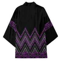 Purple Aotearoa Mangopare Kowhaiwhai Niho Taniwha Kimono Maori New Zealand LT14 - Polynesian Pride
