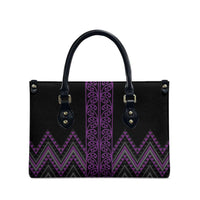 Purple Aotearoa Mangopare Kowhaiwhai Niho Taniwha Leather Bag Maori New Zealand LT14 - Polynesian Pride