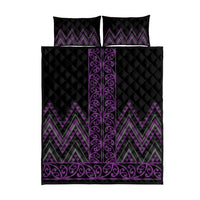 Purple Aotearoa Mangopare Kowhaiwhai and Niho Taniwha Quilt Bed Set Maori New Zealand LT14 - Polynesian Pride