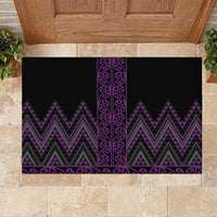 Purple Aotearoa Mangopare Kowhaiwhai and Niho Taniwha Rubber Doormat Maori New Zealand LT14 Purple - Polynesian Pride