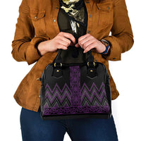 Purple Aotearoa Mangopare Kowhaiwhai and Niho Taniwha Shoulder Handbag Maori New Zealand LT14 - Polynesian Pride